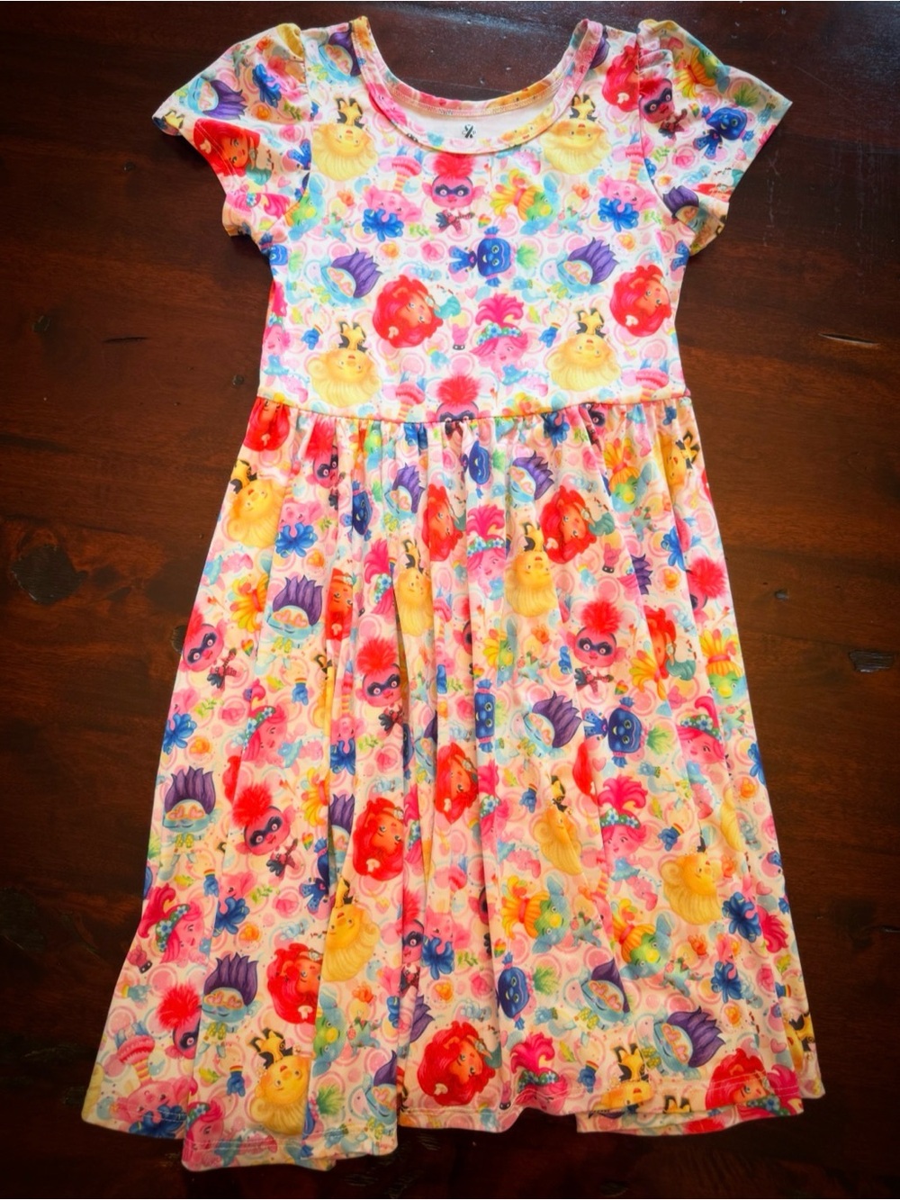Charlie’s Project Girls Rainbow Character Print Dress - Pink Multicolor